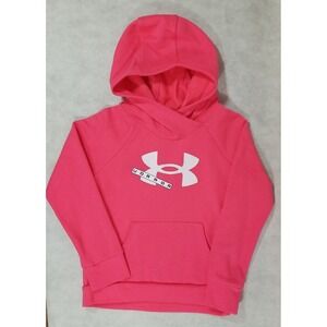 Under Armour Hoodie Girl Size Large Hooded Pullover Sweatshirt Pink Logo NWT